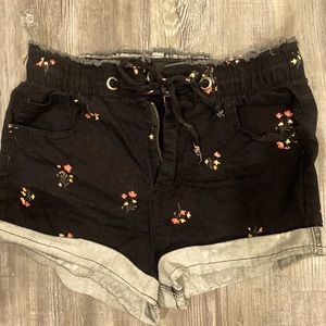 Floral drawstring shorts XS